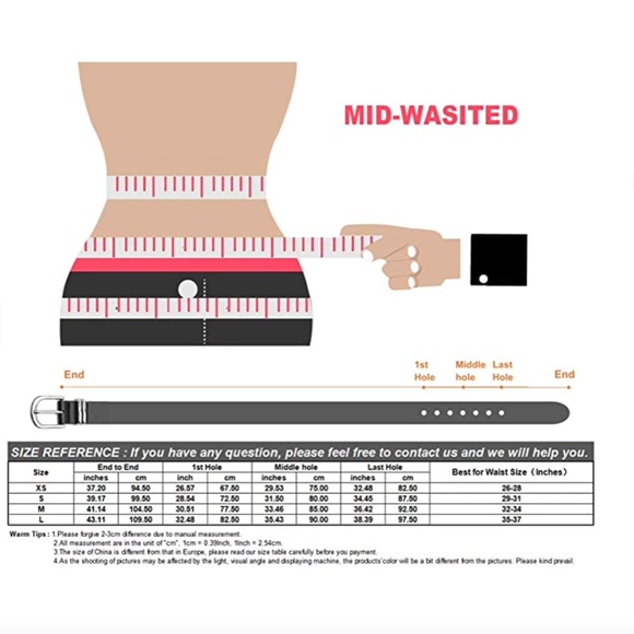 NEW Women's Skinny PU Leather Thin Waist Black Belt with Silver Buckle Size L - Picture 6 of 6